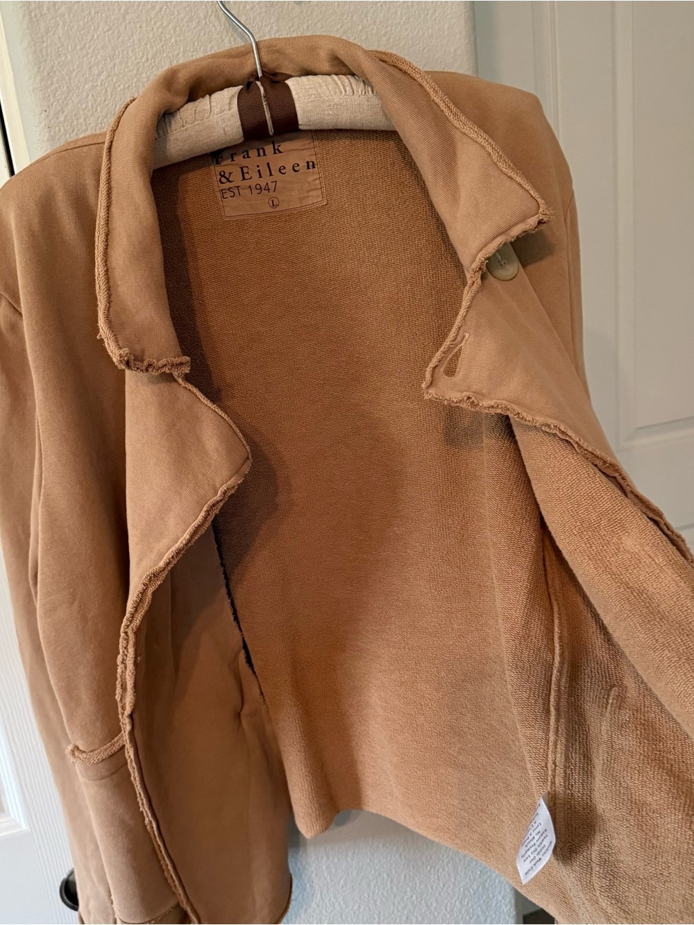 Frank and Eileen Mini Belfast Cropped Sweatshirt Peacoat in Camel Size L - Picture 9 of 12